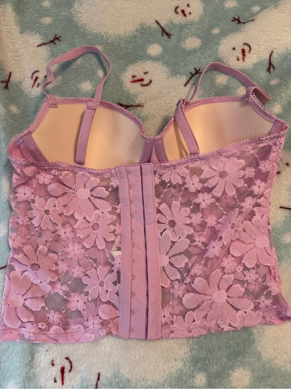 NEW VS PINK LIGHTLY LINED BALCONETTE CORSET TOP - Picture 3 of 4